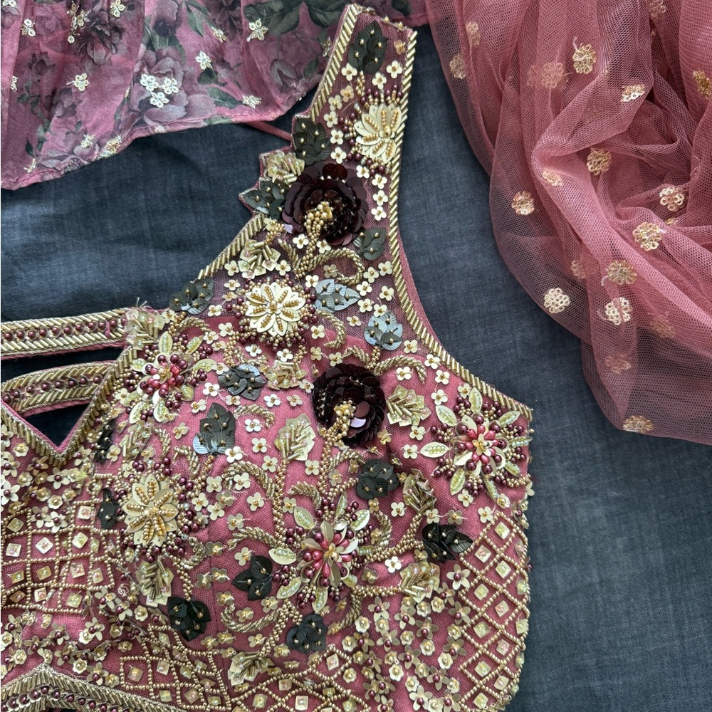 Embellished Mauve and Gold Blouse